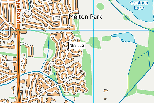 NE3 5LG map - OS VectorMap District (Ordnance Survey)