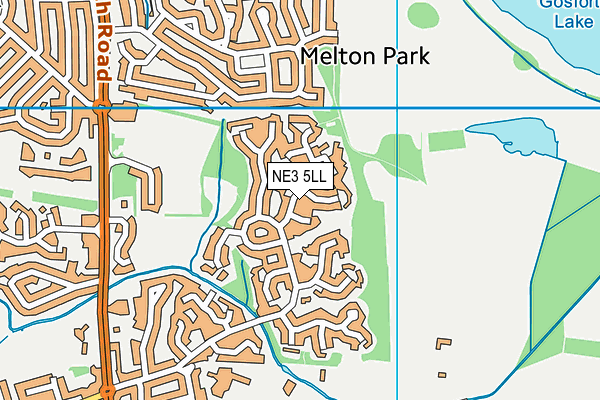 NE3 5LL map - OS VectorMap District (Ordnance Survey)