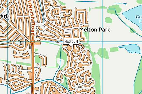 NE3 5LN map - OS VectorMap District (Ordnance Survey)