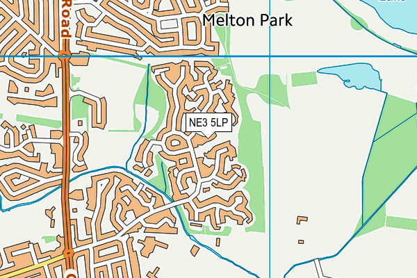 NE3 5LP map - OS VectorMap District (Ordnance Survey)