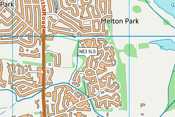 NE3 5LS map - OS VectorMap District (Ordnance Survey)