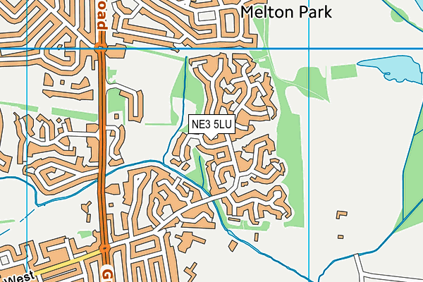 NE3 5LU map - OS VectorMap District (Ordnance Survey)