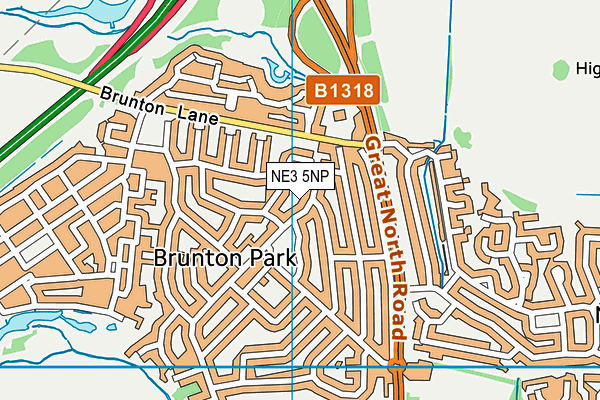 NE3 5NP map - OS VectorMap District (Ordnance Survey)