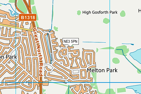 NE3 5PN map - OS VectorMap District (Ordnance Survey)