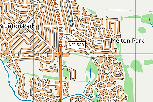 NE3 5QB map - OS VectorMap District (Ordnance Survey)