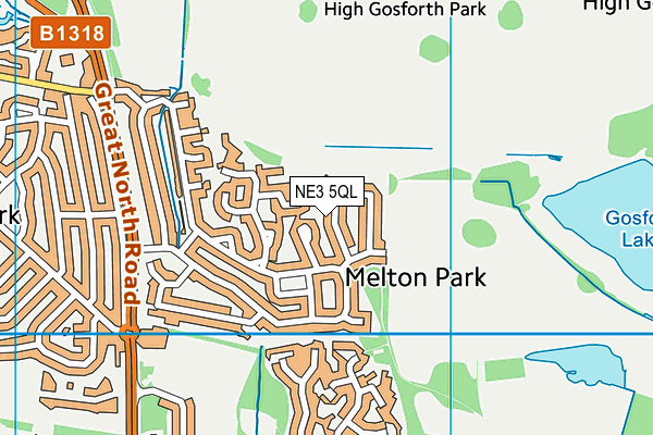 NE3 5QL map - OS VectorMap District (Ordnance Survey)