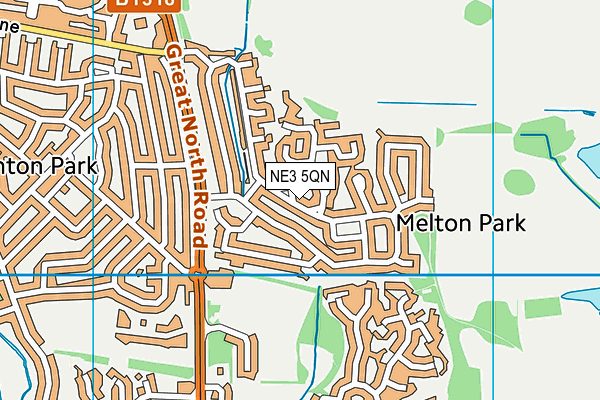 NE3 5QN map - OS VectorMap District (Ordnance Survey)