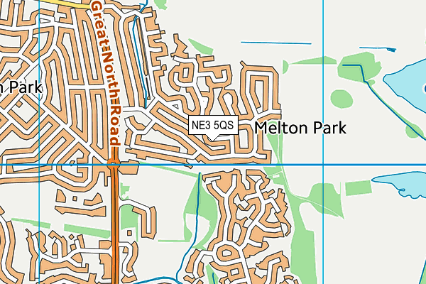 NE3 5QS map - OS VectorMap District (Ordnance Survey)