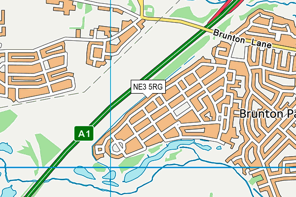 NE3 5RG map - OS VectorMap District (Ordnance Survey)