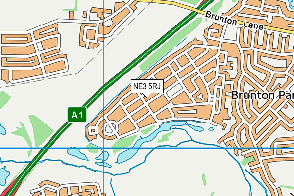NE3 5RJ map - OS VectorMap District (Ordnance Survey)