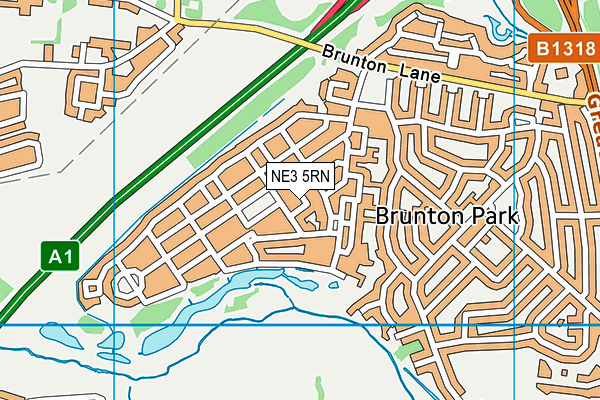 NE3 5RN map - OS VectorMap District (Ordnance Survey)