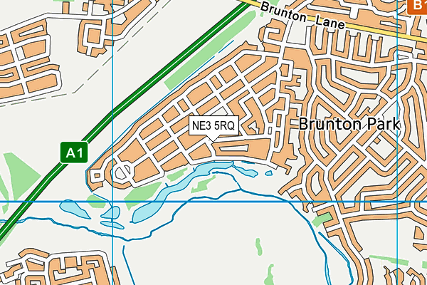 NE3 5RQ map - OS VectorMap District (Ordnance Survey)