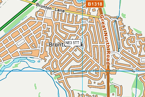 NE3 5TT map - OS VectorMap District (Ordnance Survey)
