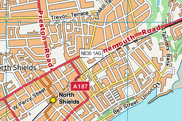 NE30 1AG map - OS VectorMap District (Ordnance Survey)