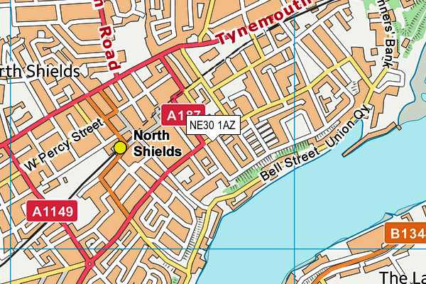 NE30 1AZ map - OS VectorMap District (Ordnance Survey)