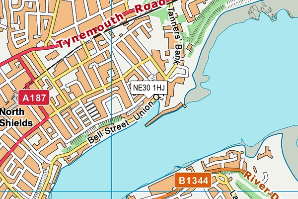 NE30 1HJ map - OS VectorMap District (Ordnance Survey)