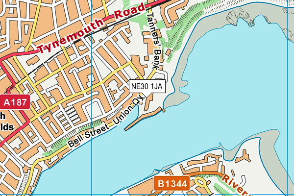 NE30 1JA map - OS VectorMap District (Ordnance Survey)
