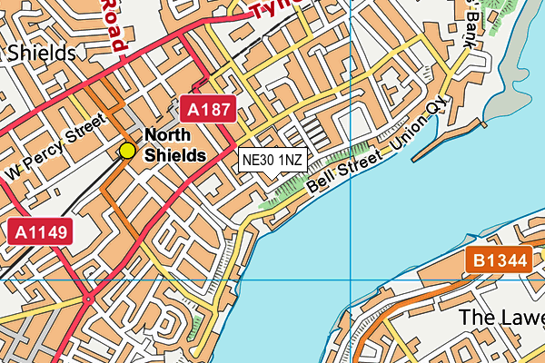 NE30 1NZ map - OS VectorMap District (Ordnance Survey)
