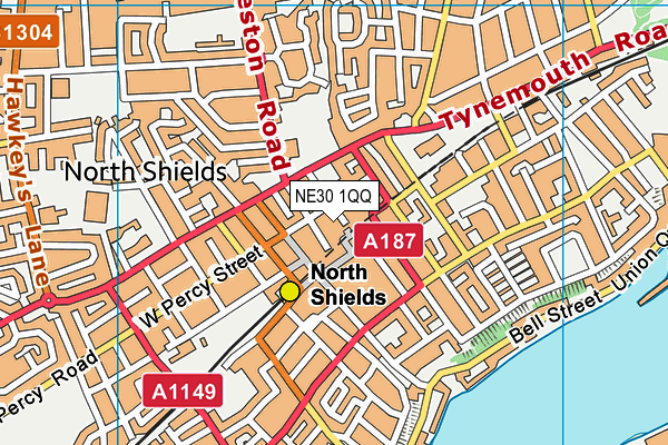 NE30 1QQ map - OS VectorMap District (Ordnance Survey)