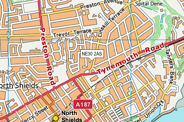 NE30 2AS map - OS VectorMap District (Ordnance Survey)