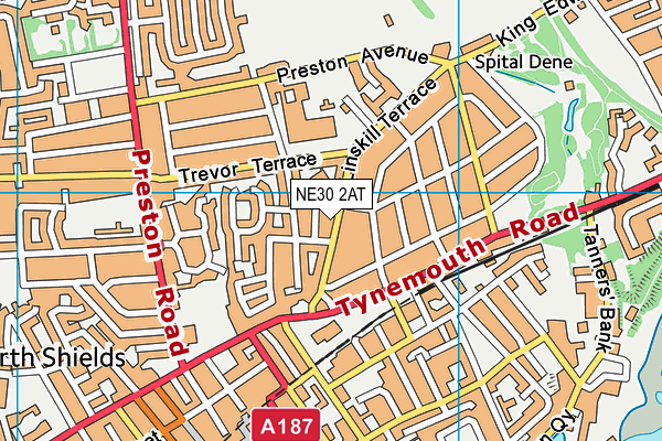 NE30 2AT map - OS VectorMap District (Ordnance Survey)