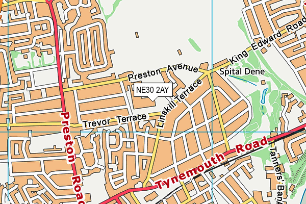 NE30 2AY map - OS VectorMap District (Ordnance Survey)