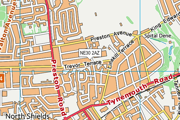 NE30 2AZ map - OS VectorMap District (Ordnance Survey)