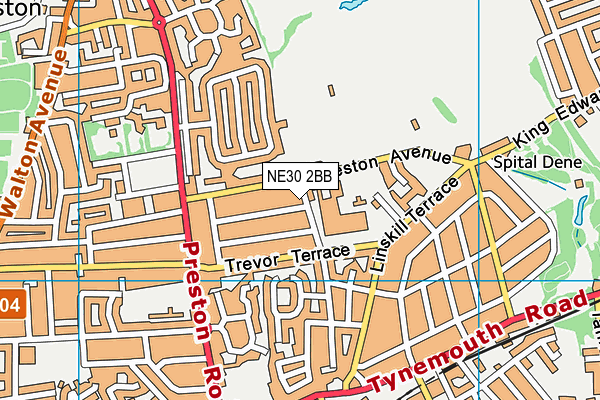 NE30 2BB map - OS VectorMap District (Ordnance Survey)