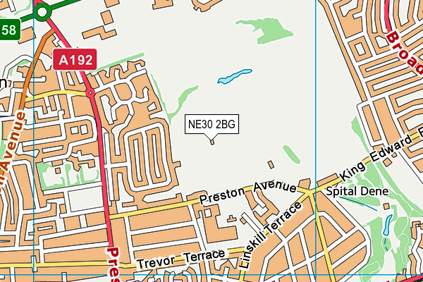 NE30 2BG map - OS VectorMap District (Ordnance Survey)