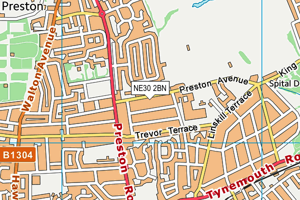 NE30 2BN map - OS VectorMap District (Ordnance Survey)