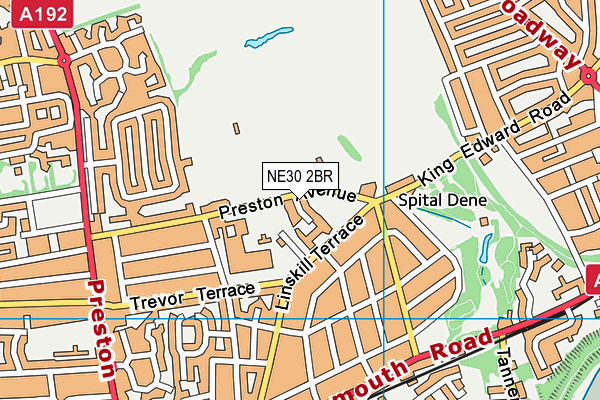NE30 2BR map - OS VectorMap District (Ordnance Survey)