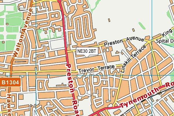 NE30 2BT map - OS VectorMap District (Ordnance Survey)