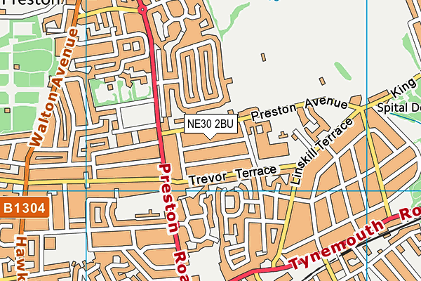 NE30 2BU map - OS VectorMap District (Ordnance Survey)