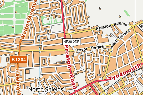 NE30 2DB map - OS VectorMap District (Ordnance Survey)