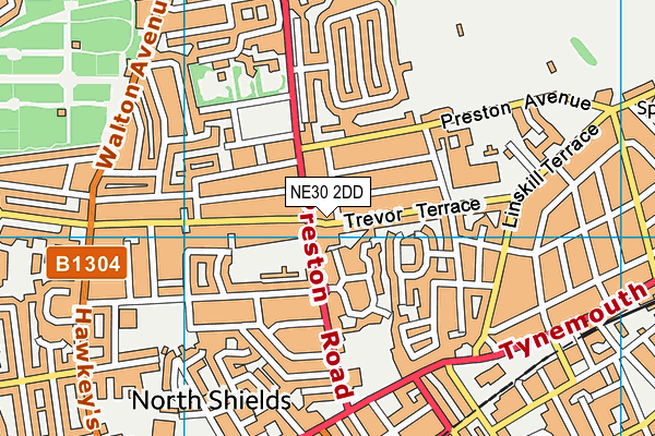 NE30 2DD map - OS VectorMap District (Ordnance Survey)