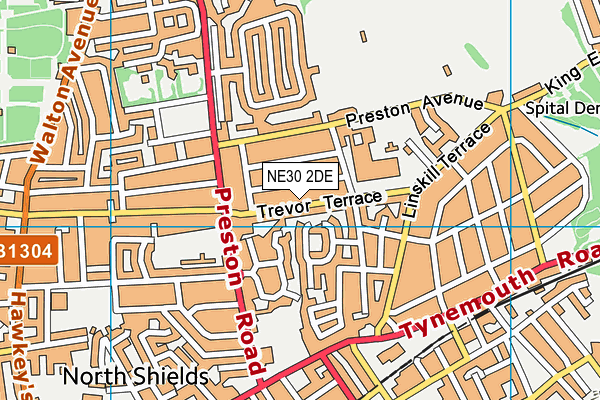 NE30 2DE map - OS VectorMap District (Ordnance Survey)