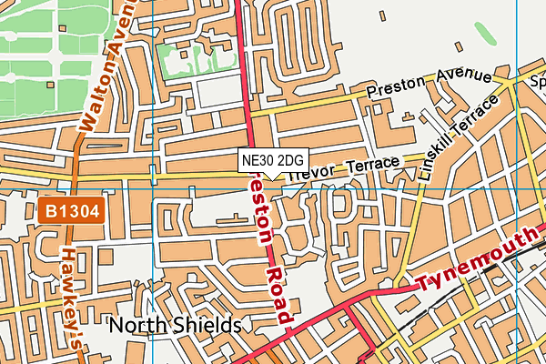 NE30 2DG map - OS VectorMap District (Ordnance Survey)