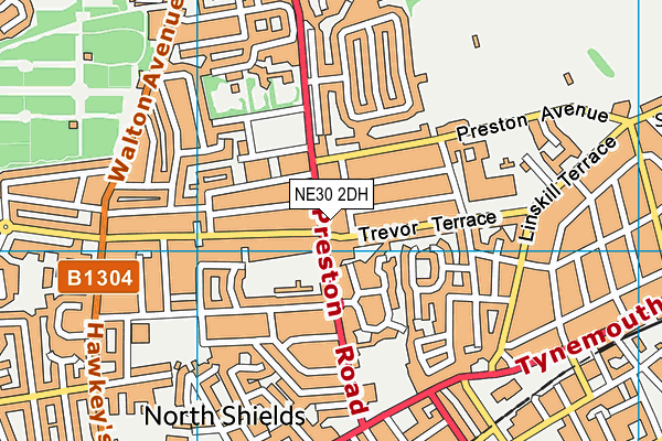 NE30 2DH map - OS VectorMap District (Ordnance Survey)
