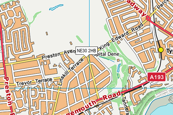 NE30 2HB map - OS VectorMap District (Ordnance Survey)
