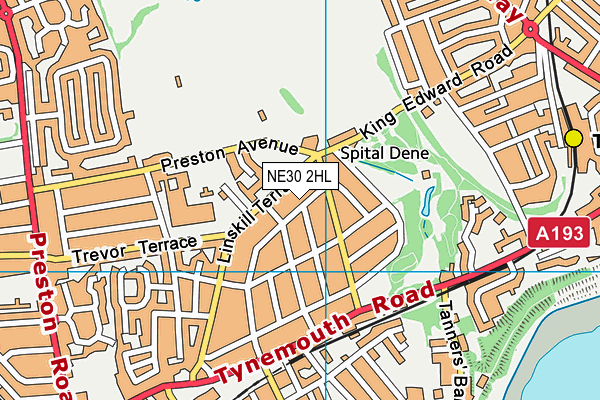 NE30 2HL map - OS VectorMap District (Ordnance Survey)
