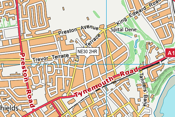NE30 2HR map - OS VectorMap District (Ordnance Survey)