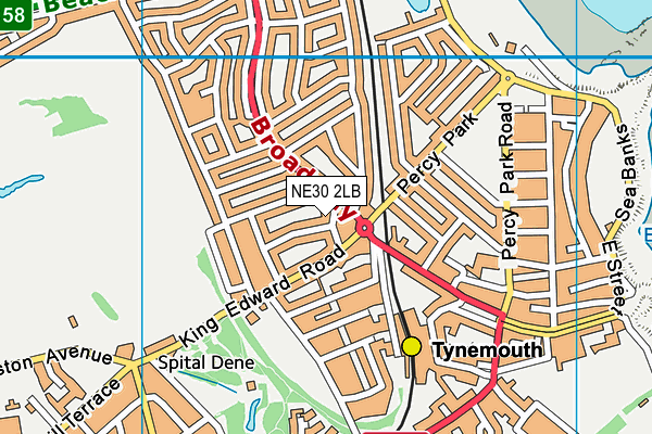 NE30 2LB map - OS VectorMap District (Ordnance Survey)