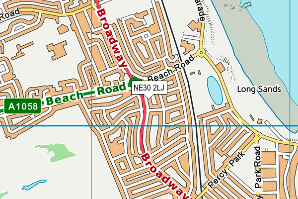 NE30 2LJ map - OS VectorMap District (Ordnance Survey)
