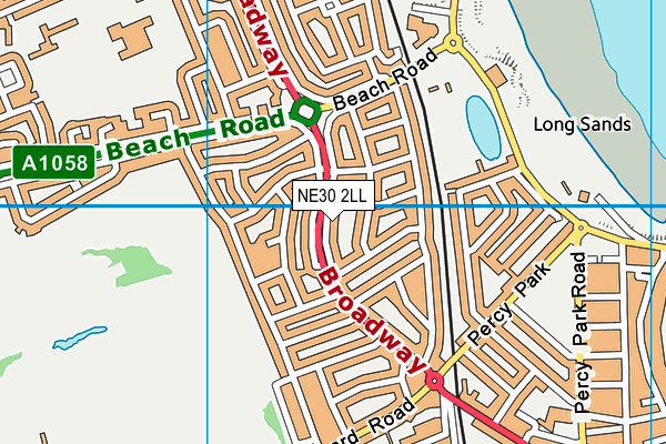 NE30 2LL map - OS VectorMap District (Ordnance Survey)