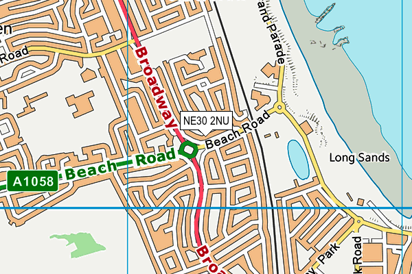 NE30 2NU map - OS VectorMap District (Ordnance Survey)