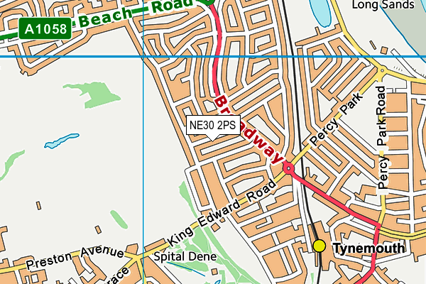 NE30 2PS map - OS VectorMap District (Ordnance Survey)