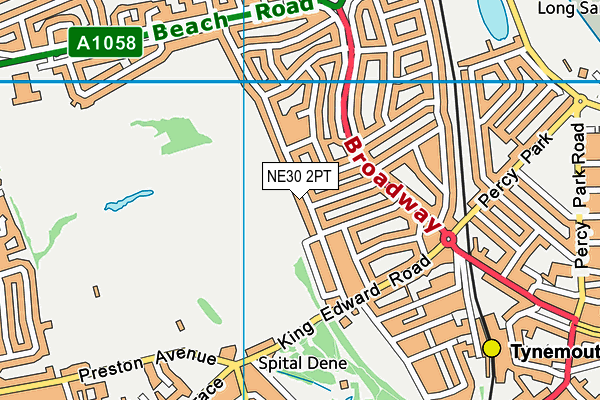 NE30 2PT map - OS VectorMap District (Ordnance Survey)