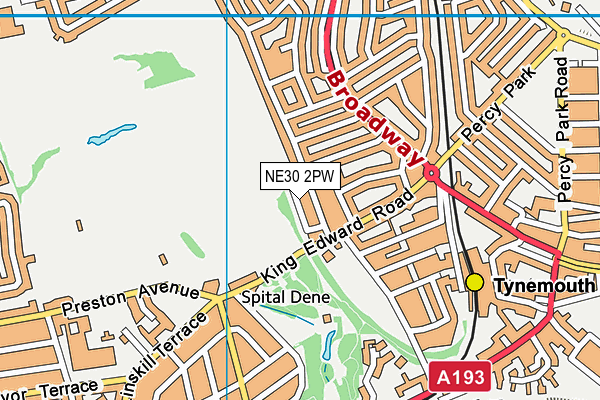NE30 2PW map - OS VectorMap District (Ordnance Survey)