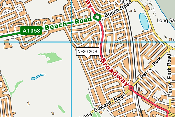 NE30 2QB map - OS VectorMap District (Ordnance Survey)