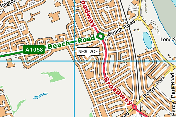 NE30 2QF map - OS VectorMap District (Ordnance Survey)